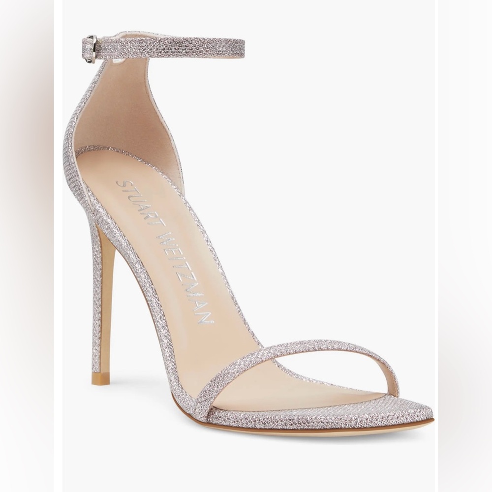 Stuart Weitzman Silver High Heel Sandals
